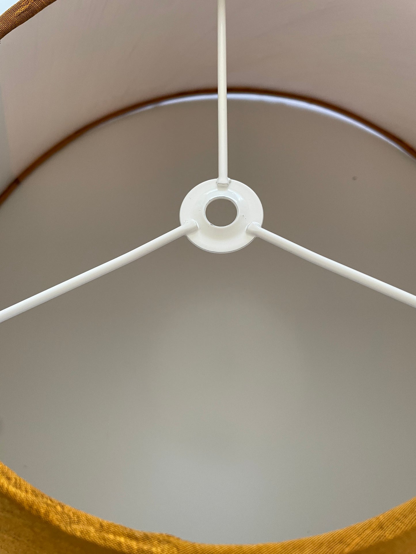12 Inch Drum Lampshade. Indian Hand Handwoven Raw Silk. Golden Mustard.