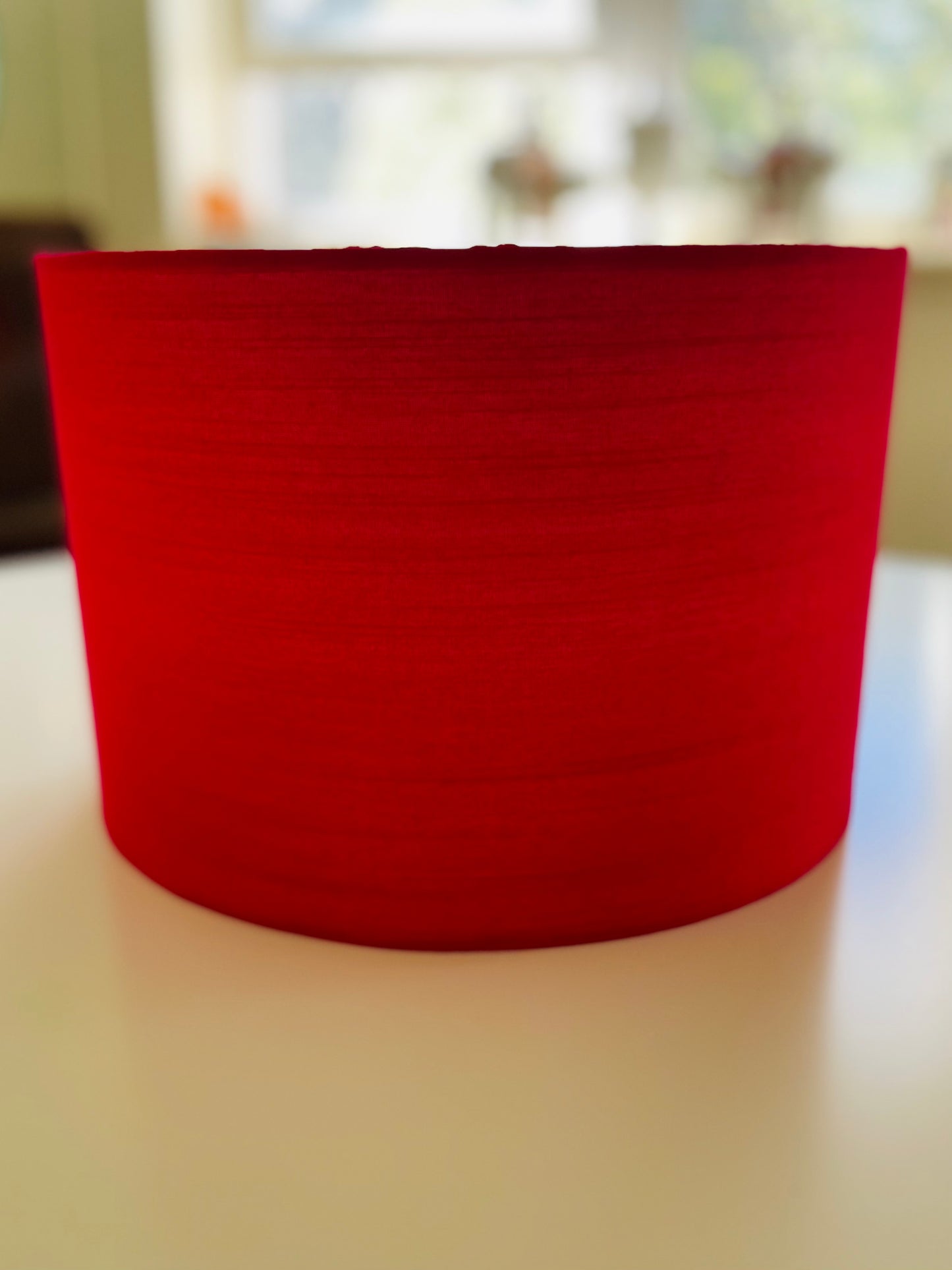 12 Inch Drum Lampshade. Indian Hand Handwoven Raw Silk. Rani Pink.