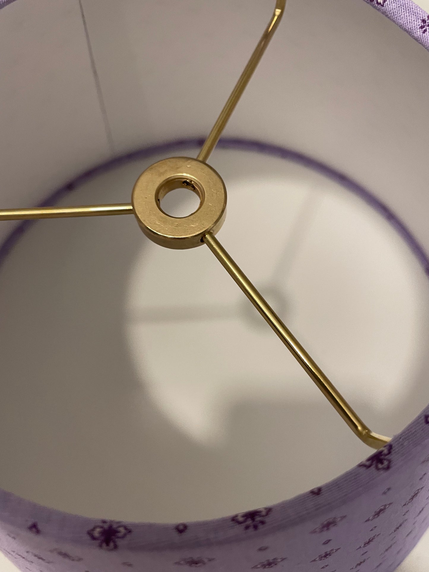 Small Conical Lampshade. French Jacquard. Provençal Lilac with Purple.