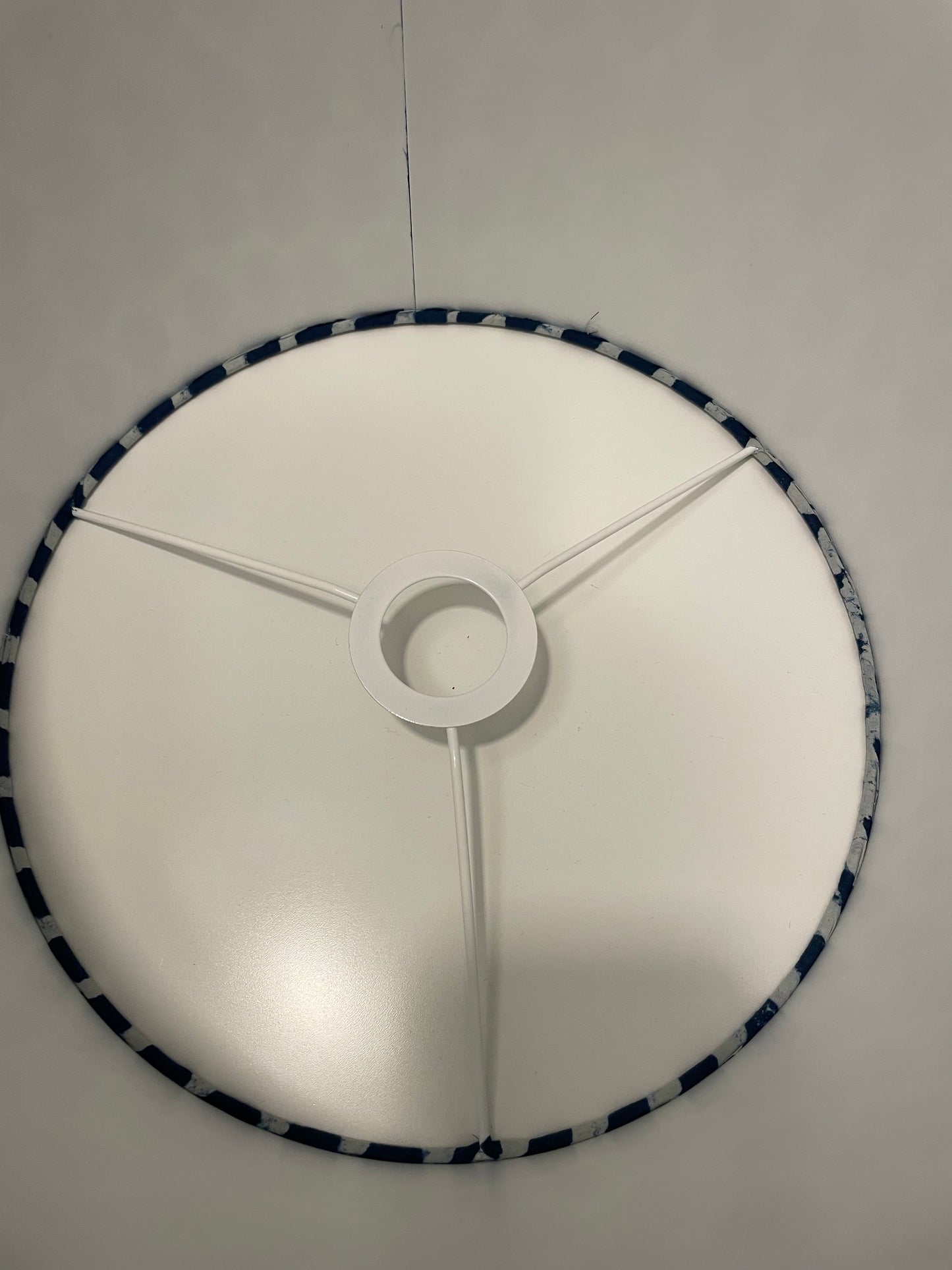 12 Inch Drum Shade. Indigo Hand Batik from India.