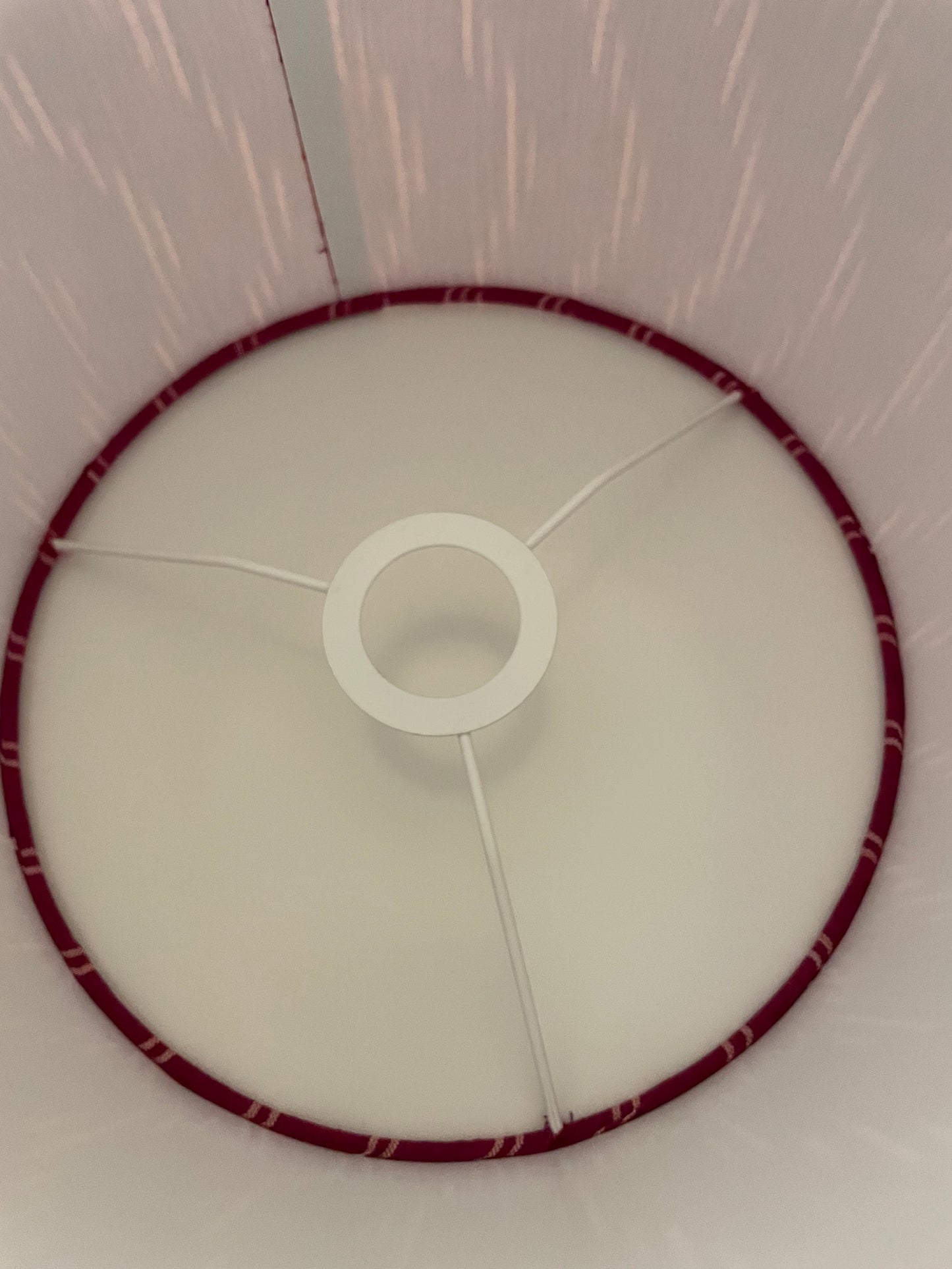 10 inch Drum Lampshade. Indian Pochampally Ikat Weave Cotton Fabric. Plum and Ivory.