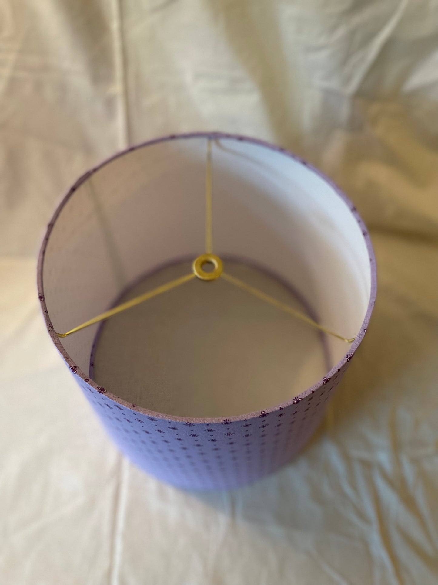 Medium Empire Lampshade. French Jacquard. Provençal Lilac with Purple.