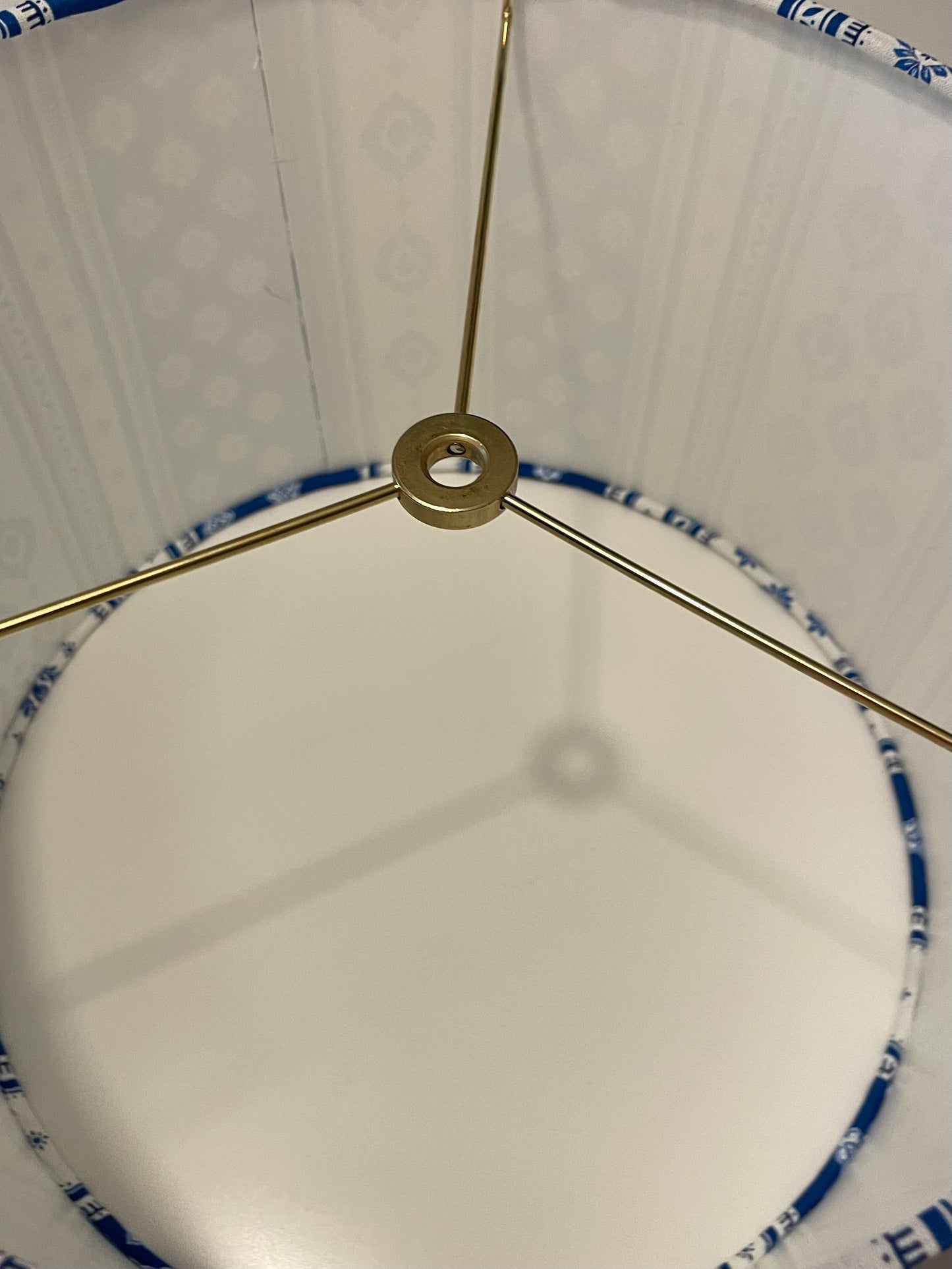 12 Inch Drum Shade. French Jacquard. Provençe Stripe "Briançon" Blue.