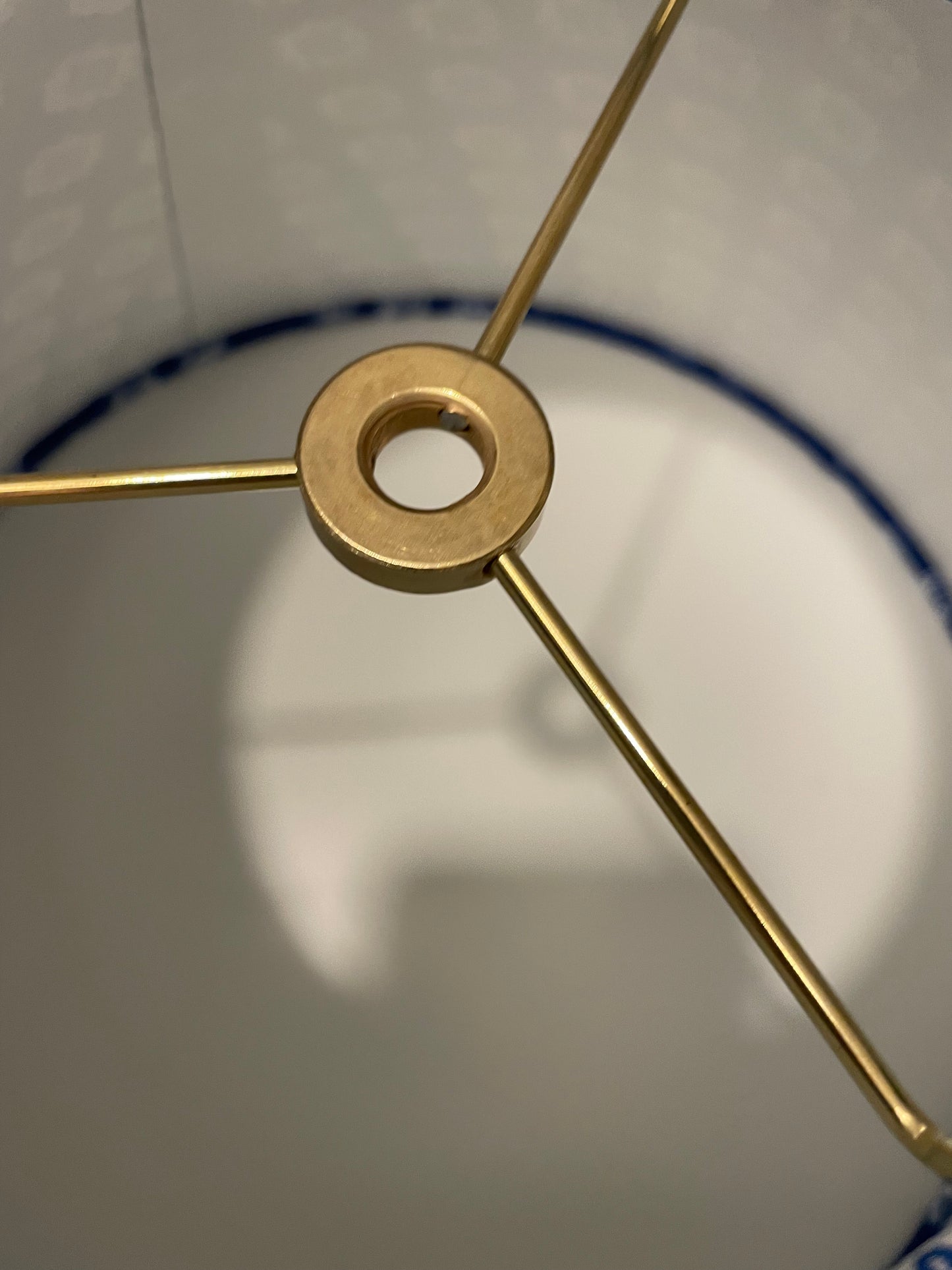 Small Conical Lampshade. French Jacquard. "Antibes" Blue and White.