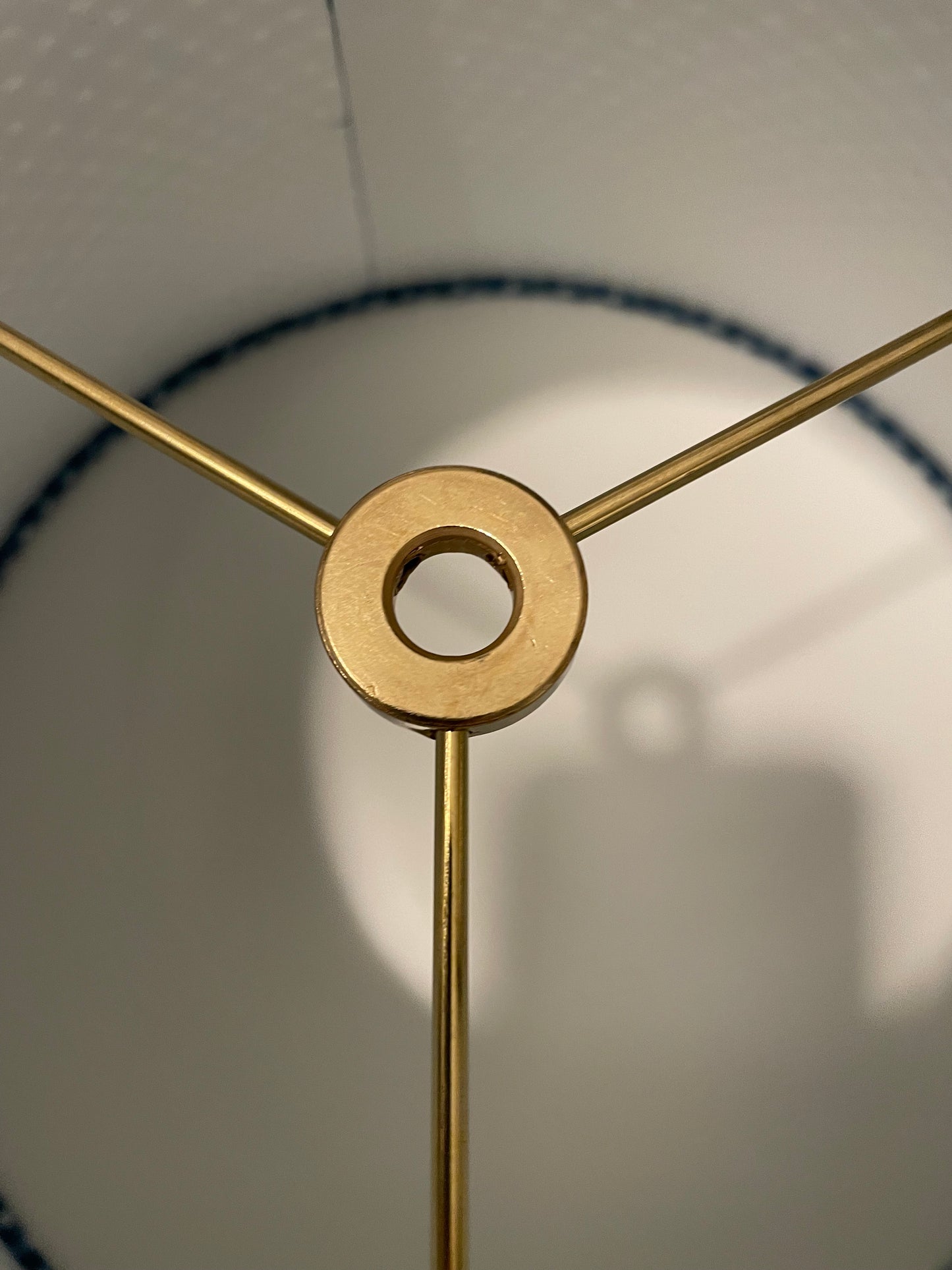 Small Conical Lampshade. Indian Block Print. Indigo Hand Print from India. Faded Blue Check Pattern.