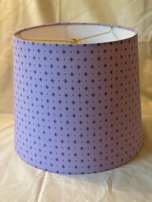 Medium Empire Lampshade. French Jacquard. Provençal Lilac with Purple.