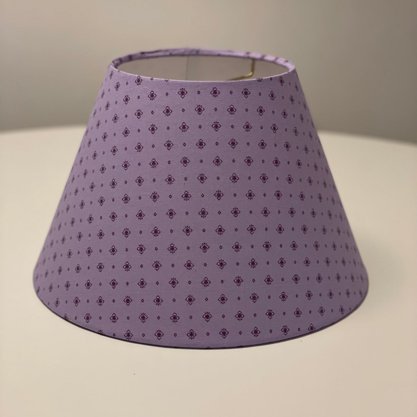 Small Conical Lampshade. French Jacquard. Provençal Lilac with Purple.
