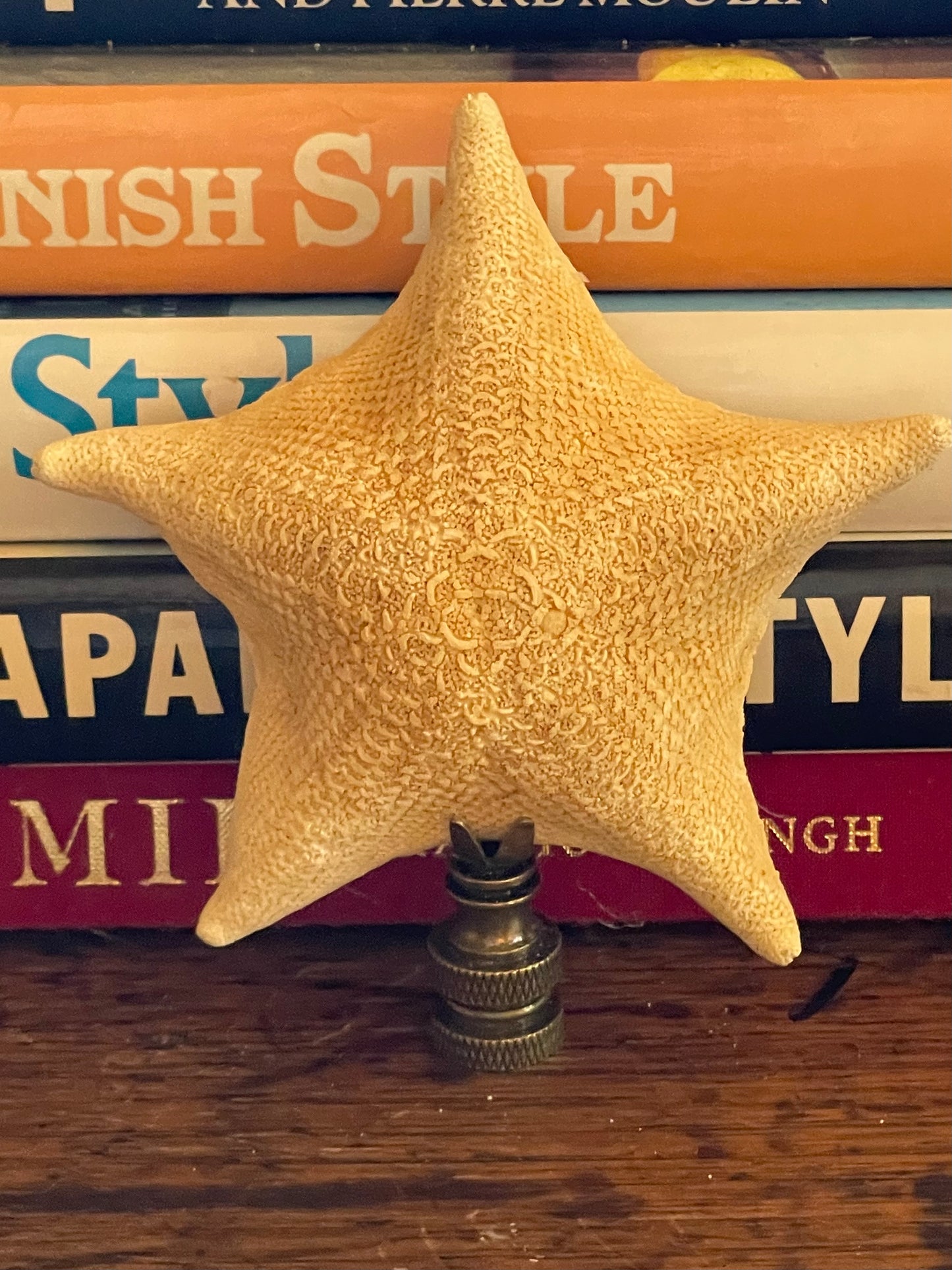 Starfish Seashell Finial. ~ 4 inches.