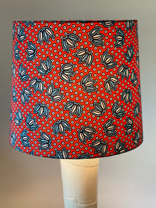 Light Lime Green Wax Print African Lamp Shade Floral 
